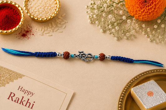 Om Trishul - Blue Thread