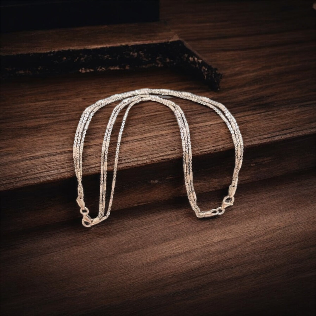 Pelline Silver Anklet Pair - Layered