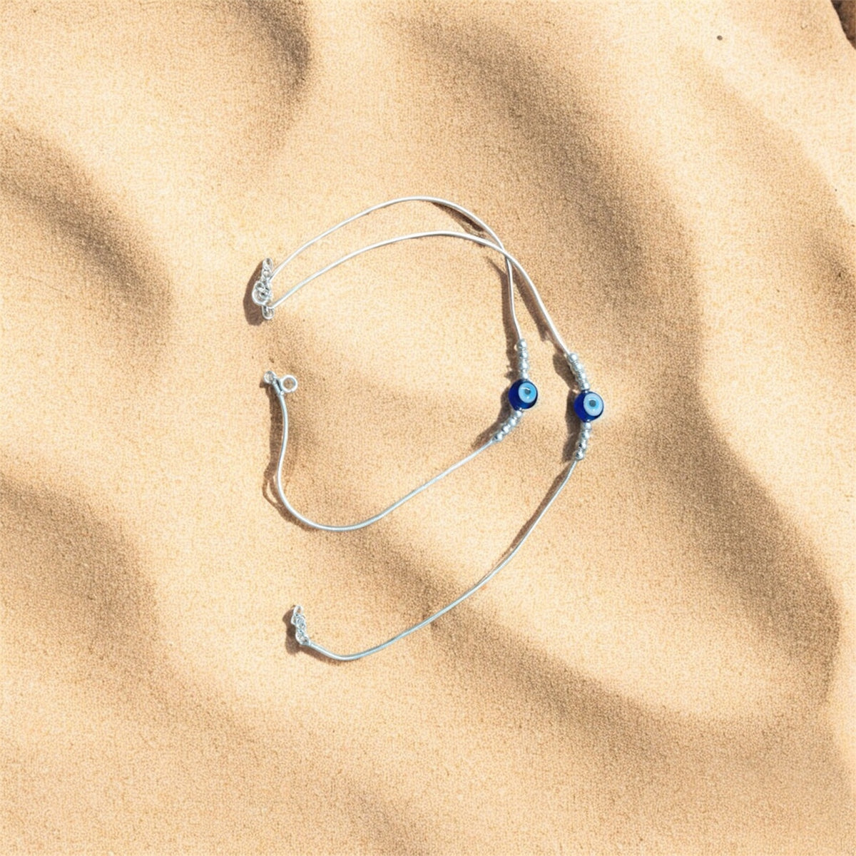 Evil Eye Anklet Pair