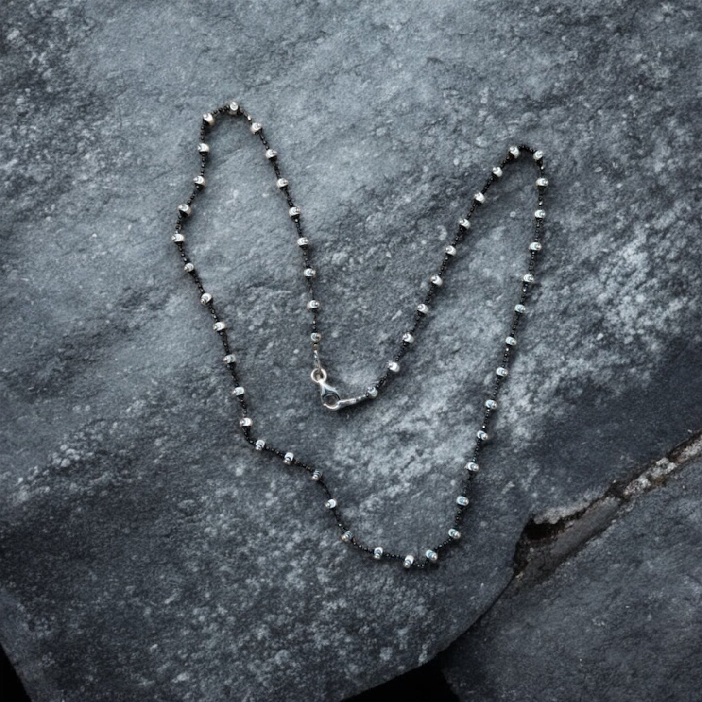 Black & Silver Beads Chain