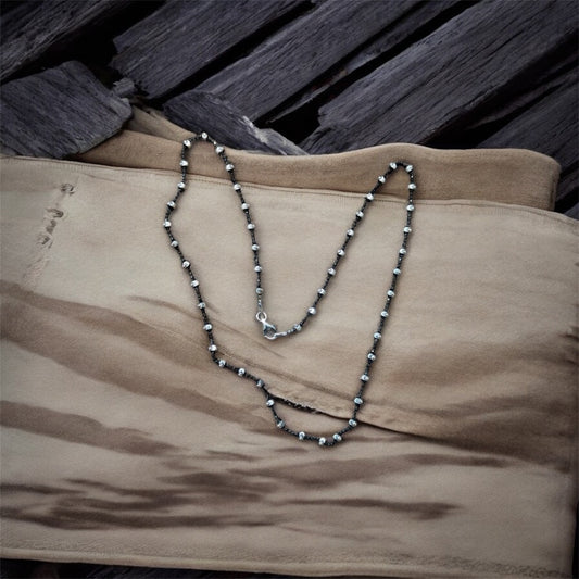Black & Silver Beads Chain