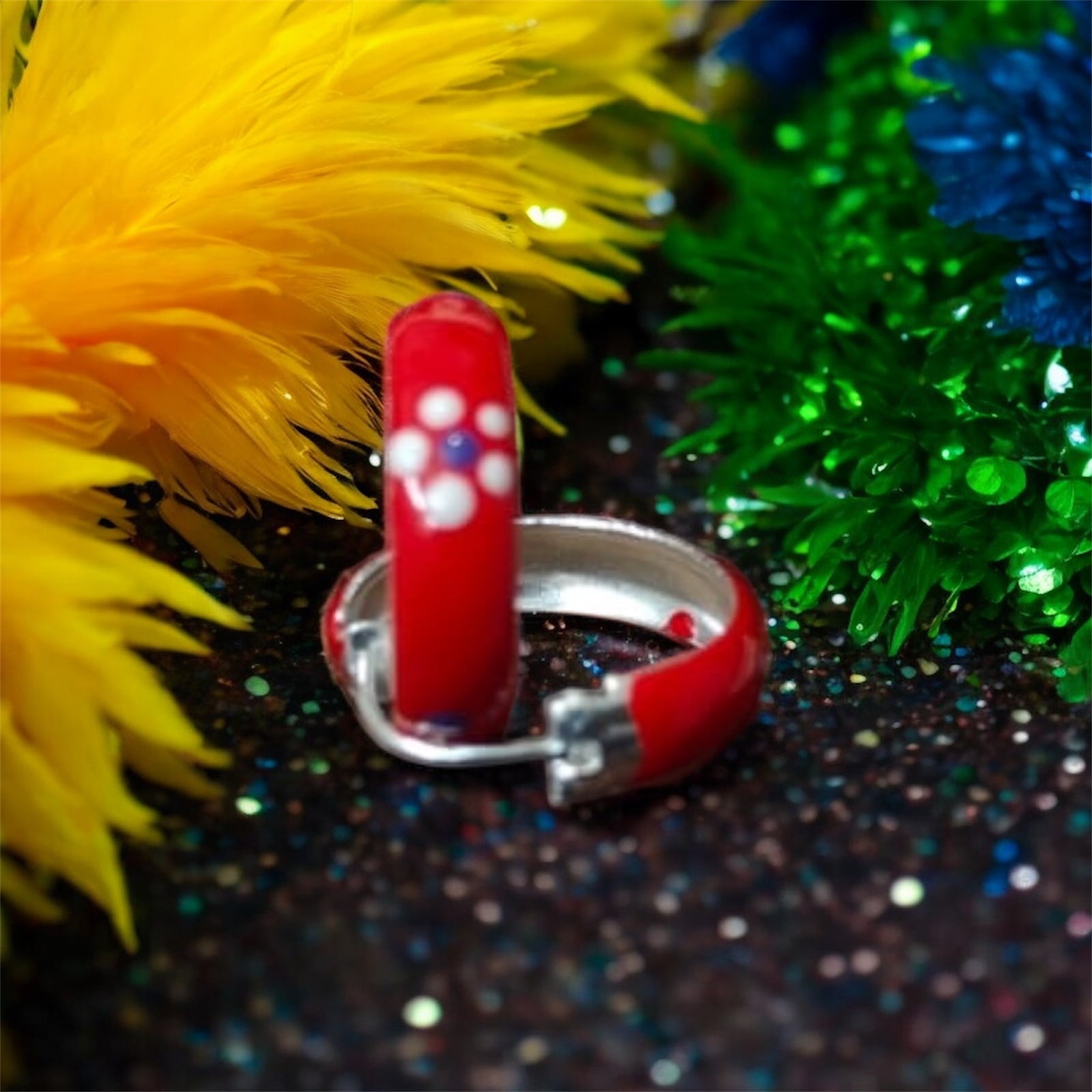 Blue Dot Red Enameled Bali - Kids